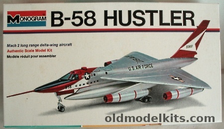 Monogram 1/121 Convair B-58 Hustler - White Box Issue, 6821 plastic model kit